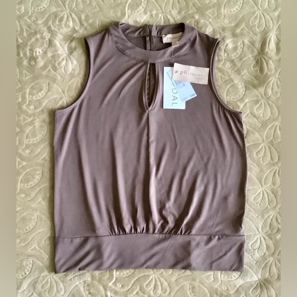 PHILOSOPHY WOMEN’S SLEEVELESS HALTER TOP  - SANDWASH COLOR - SIZE XS - Picture 4 of 7